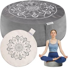 Meditation Cushion, Traditional Tibetan Meditation Pillow Velvet Cover - Larg...