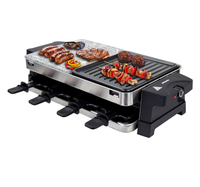 Edelstahl Raclette FüR 8 Personen M. HeißEm Stein U. Grillplatte Syntrox Germany