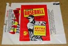 1961 Topps 5¢ Baseball Gum Cards Wrapper (flat / empty / no cards)