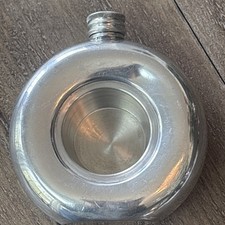 Vtg TML English Pewter 5 Oz Sailboat Pocket F...