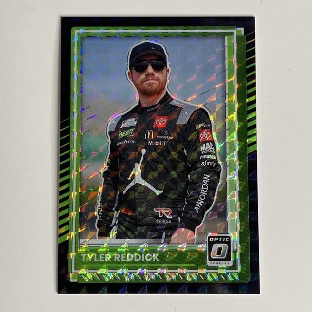 2025 Donruss Optic Tyler Reddick Green Prizm 1/1 One Of One NASCAR 23XI Racing