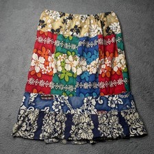 Vintage Hawaiian Hula Skirt Women's 3XL Hawaiian Floral Patchwork Maxi