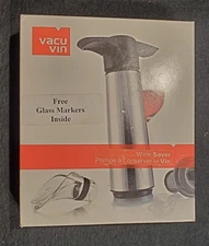 VacuVin Vacuum Pump +Wine Stopper +Glass Markers *New in box*