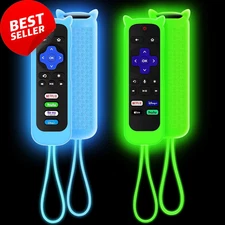 2 Pack Silicone Cover for Roku Remote, Protective Case for Hisense/TCL TV