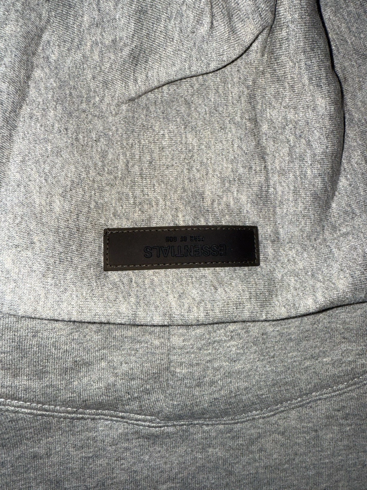 Felpa con cappuccio Fear of Gods Essentials farina d'avena scura taglia S L