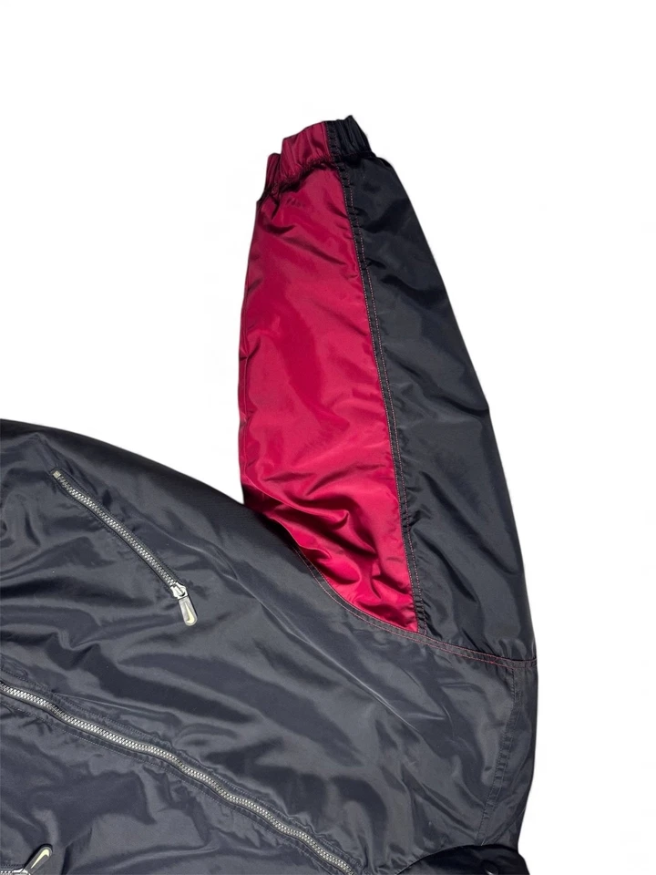 VINTAGE 90s NIKE Big Logo Sleeve Spellout Puffer Jacket Black Pink Y2K Retro M/L - Image 4 of 4