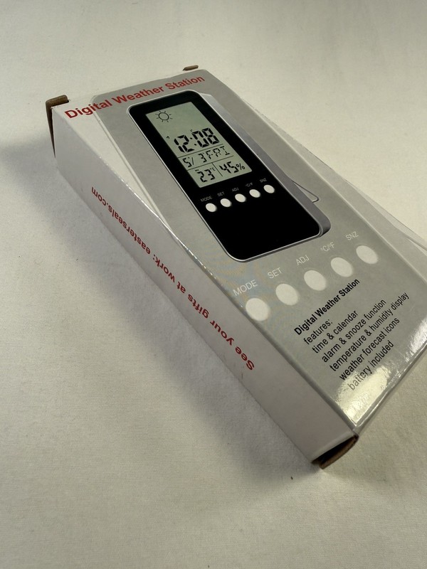 Digital Weather Station With Original Box Time Calendar Alarm Easter Seals