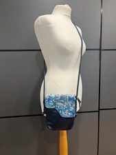 STUNNING VINTAGE HISPANITAS (Spain) Navy and BlueLEATHER SHOULDER BAG/CROSSBODY
