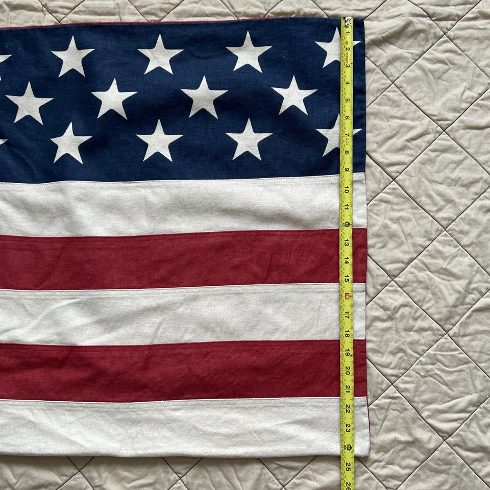 "Funda almohada Pottery Barn estrellas y rayas bandera americana patriótica 24x24""" Foto 4 de 4