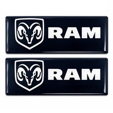 SR1 USA RAM Truck Sun Visor Label Cover Decals - Gloss Black Domed Dodge Ram