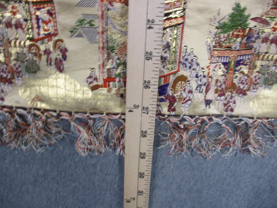 Corredor de Mesa Brocado Japonés Nishijin-ori Festival Gion Forrado en Oro Hecho en Japón Foto 4 de 4