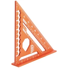 Klein Tools 9357SSQ Rafter Square, 7-Inch, Double Laser Etched Orange 