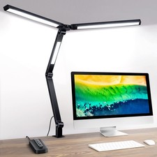 LED Desk Lamp with Clamp, 20W 3 Lights Desk Light for Home Office, Flexible S...