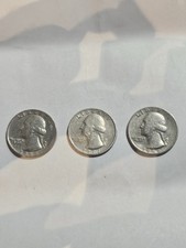3 Washington No Mint Quarters