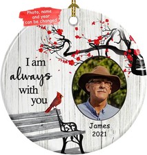 Personalized Memorial Circle Ornament - Decoration Christmas Ornament Ceramic...