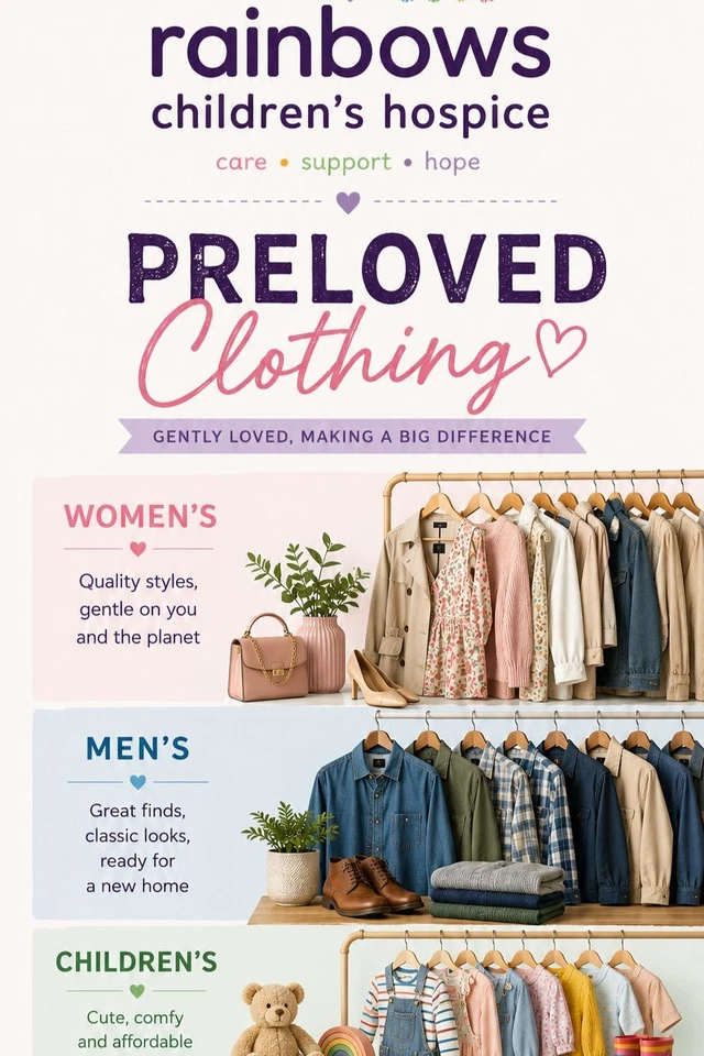 £2 Starts | Shop a Variety of Preloved Clothing | Support Rainbows Hospice