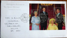 QEII - Queen Elizabeth Queen Mother 100 Birthday - 4 August 2000 - FDC + Insert