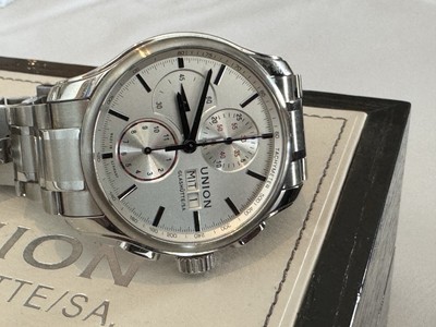 UNION GLASHUTE WATCH U 7753 DATUM CHRONOGRAPH 44mm Automatic Complete B&P UNUSED
