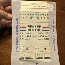 Superscale Decals 480136 1/48 Scale F-16A Falcon 8 TFW Korea, 430 TFG, 474 TFW, 