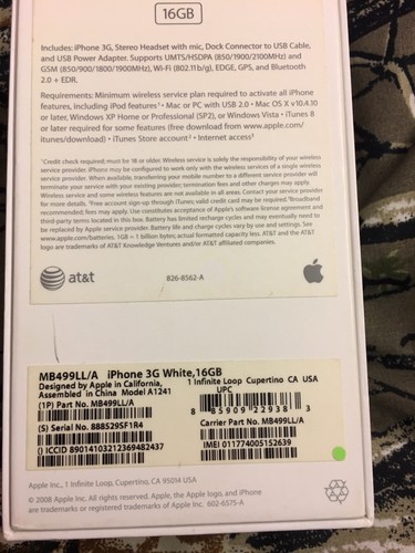 iPhone 3G 16GB White. iOS imei matches box imei AT&T unlocked - 第 12/12 張圖片