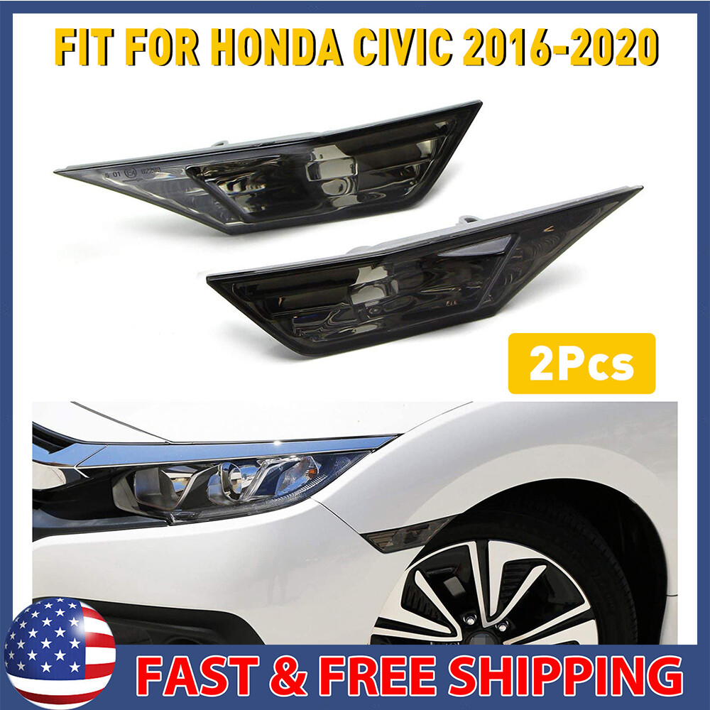 16-21 Honda Civic Smoked LED Side Marker Turn Signal Light by QLL