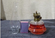 Alte kleine Petroleumlampe 3''' Flachbrenner J.C. Giessing Nürnberg Öllampe