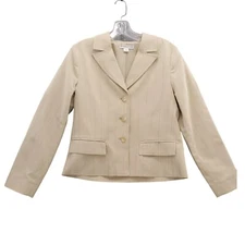 Pendleton Petite Blazer Jacket Striped Cotton Blend Career Coat Size 6