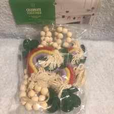 Celebrate Together Shamrock Rainbow St. Patrick's Day Garland 62" New