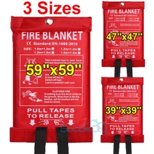 Large Fire Blanket Fireproof For Home Kitchen Office Caravan Emergency Safety US
