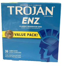 TROJAN ENZ Condoms For Contraception Plus STI Protection 36 Count EXP 2026