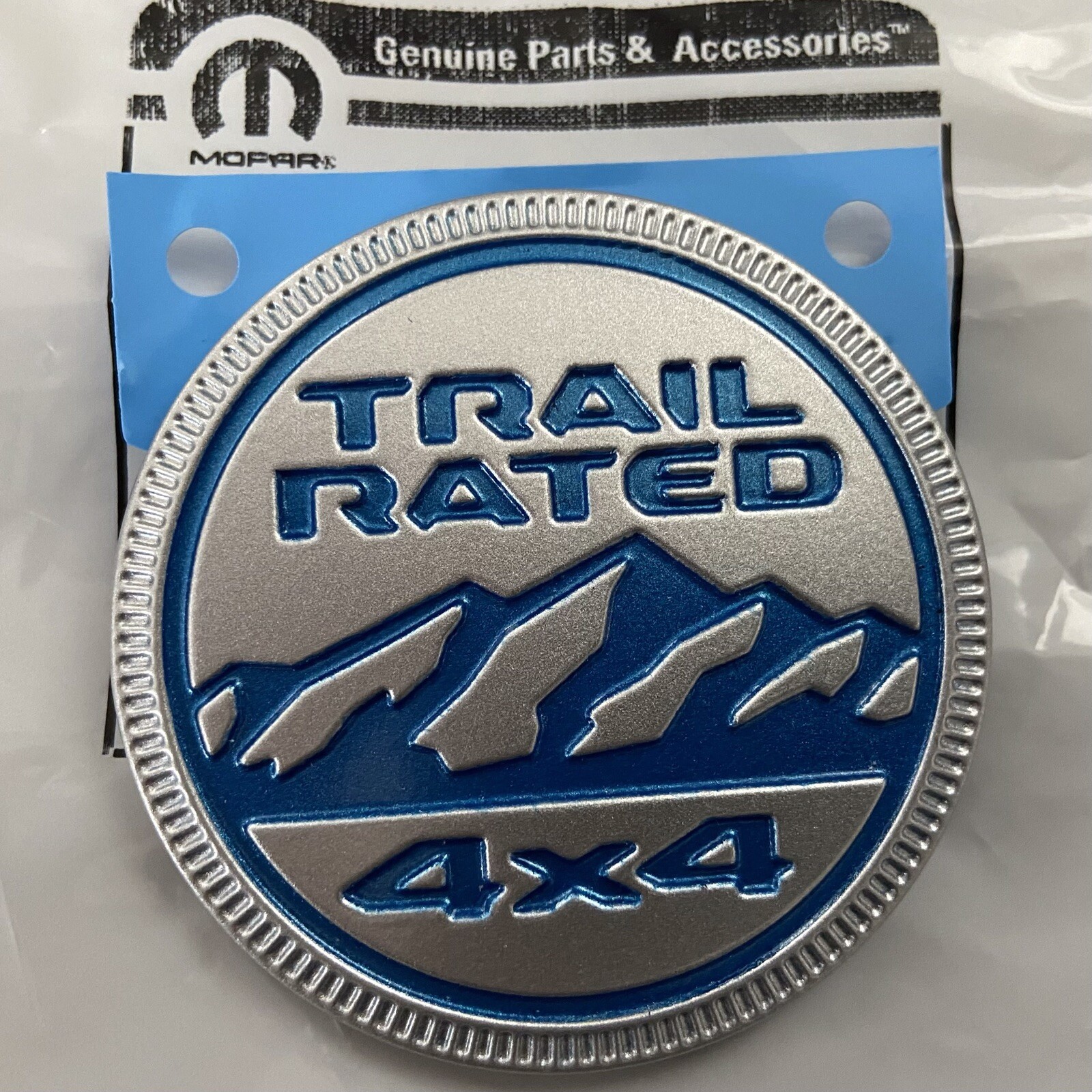 Jeep Trail Rated Emblem Badge For Jeep Wrangler NEW Silver And Surf Blue EBay