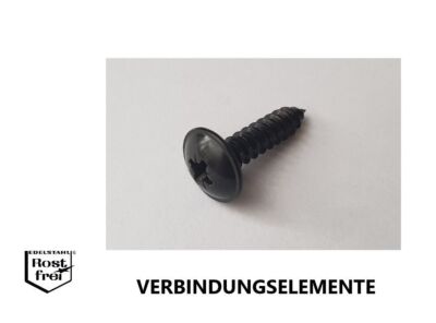 Blechschrauben Linsenkopf FLANSCH Z DIN 7981 SCHWARZ EDELSTAHL A2 Ø 2,9-4,8