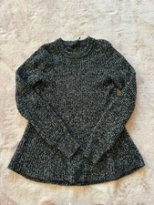 Athleta Women's Sierra Crew Neck Sweater Pullover Black Marl Size Small