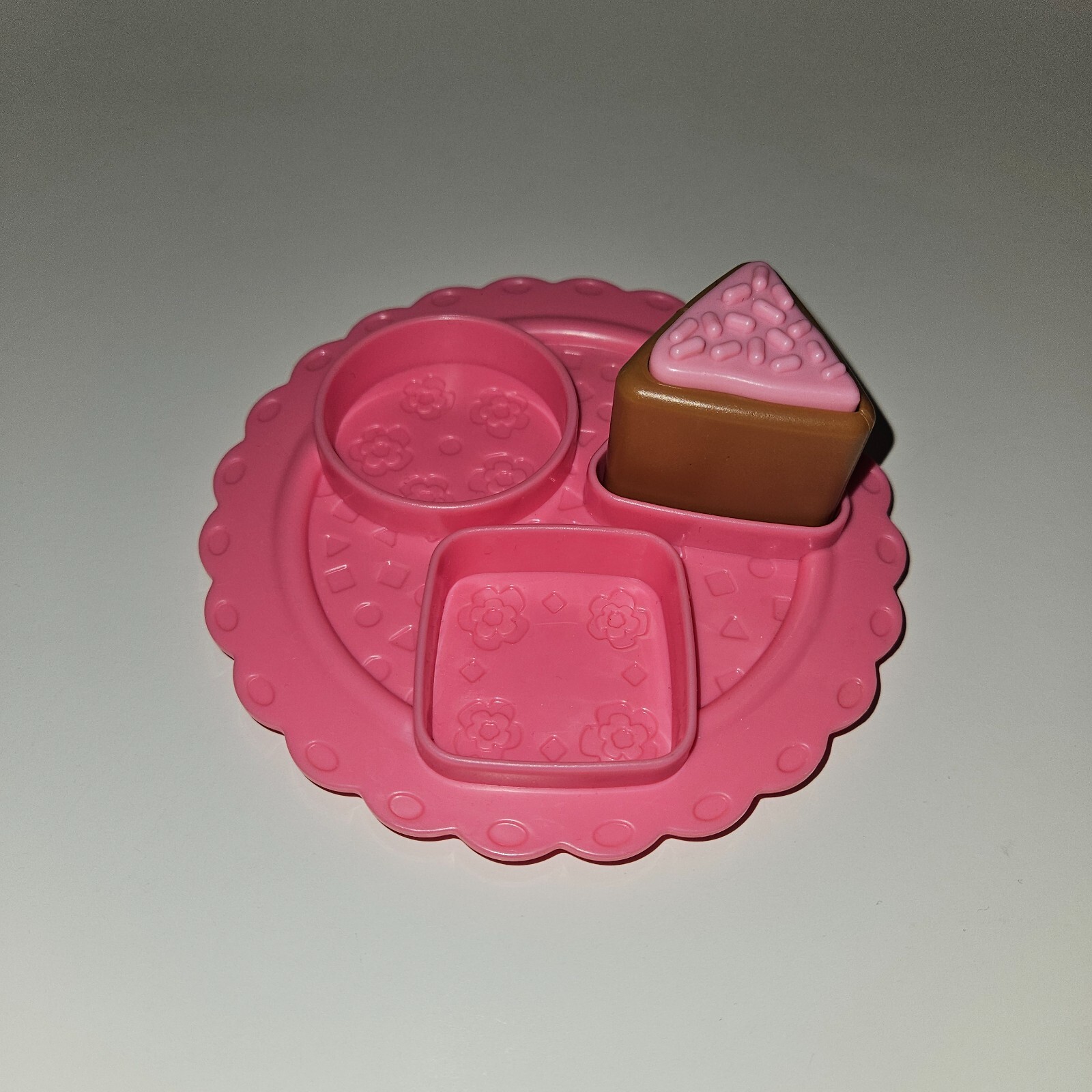 VTG Fisher Price Say Please Tea Set REPLACEMENT PIECES Pink Plate Triangle Cake