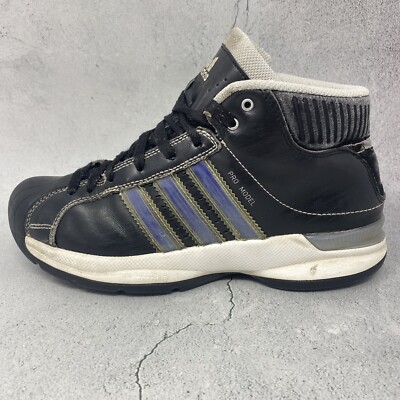 Adidas Boys Pro Model Black Mid Shell Toe Shoes 060940 Boys Girls Youth Sz 