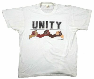 UNITY vintage RACIAL EQUALITY t shirt 90s Screen Stars Large 50/50 Blend