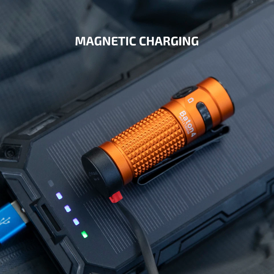 Olight Baton 4 Powerful EDC Rechargeable Flashlight 1,300 Lumens IPX8 -Orange - Image 2 of 4