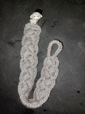 handmade crochet baby pacifier clip holder grey sheep