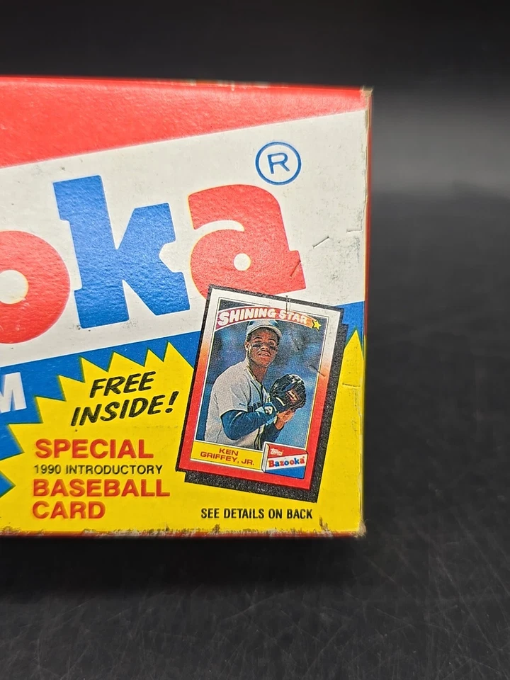 Tarjeta de béisbol Bazooka Bubble Gum vintage 1990 nueva caja sellada introducción en el interior Foto 3 de 4