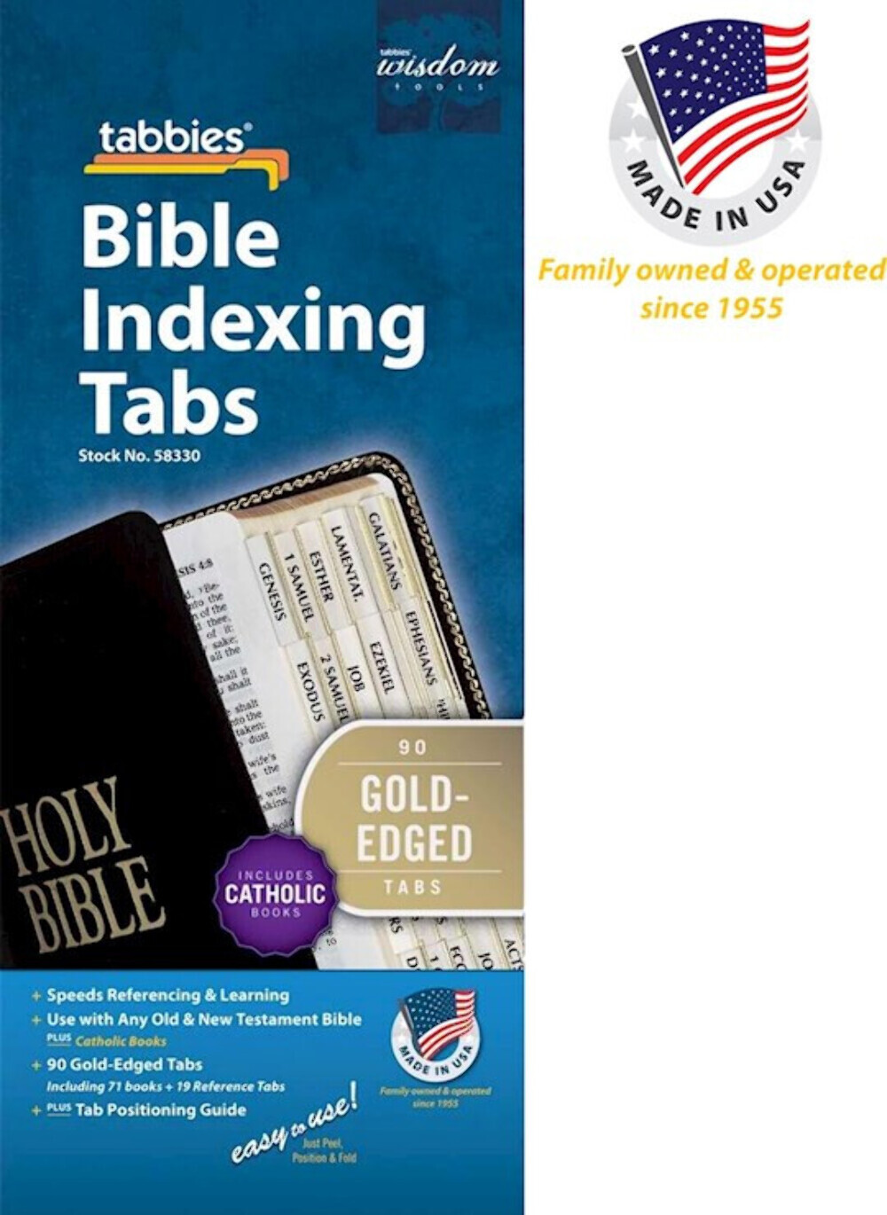 Catholic Bible Tab Standard Old and New Testament with Gold Tabbies