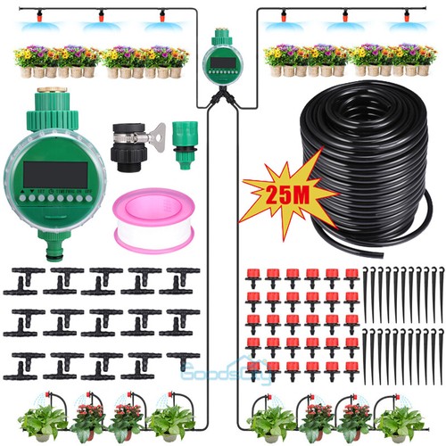 164FT Auto Drip Irrigation System Kit Timer Micro Sprinkler Garden Watering USA - Picture 4 of 20