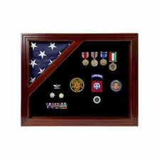 American Corner flag and medal display case, Fit 3 x 5 Flag