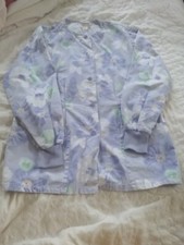 Scrub Uniform Jacket, Purple Floral, Elastic Waist. EUC