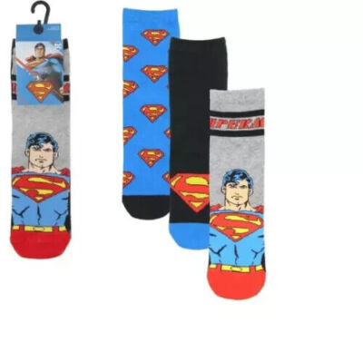 Superman Socken 3er Pack 3 Größen 3 Designs 3 Paar Neu