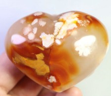 Natural Snowflake Cherry Blossom flower Agate Crystal Gem Heart Healing