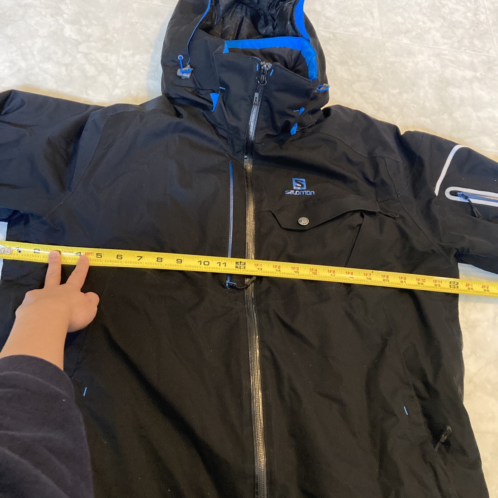 Salomon Recco Sci Snowboard Gore Tex Giacca Zip Nero Uomo L Clima Pro Felpa con Cappuccio