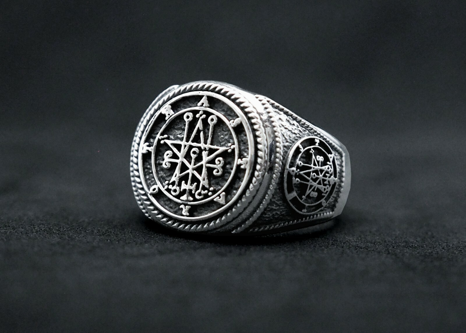 Astaroth Sigil demonic Lesser Key of Solomon Ring 925 Sterling Silver