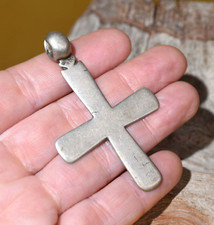 Antique Ethiopian Coptic Christian Cross Handmade Silver Pendant Ethiopia Africa