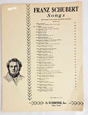 Ave Maria Vocal Solo LOW Sheet Music Franz Schubert Op 52 No 6 Piano Accomp 1902