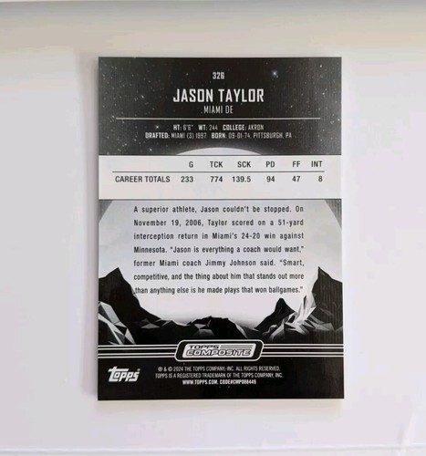 Jason Taylor - 2023 Topps Composite - Midnight - Miami Dolphins #326 - Picture 2 of 2